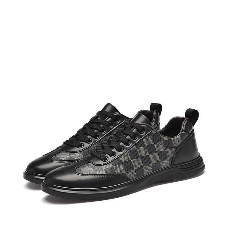 Gianni Checkered Leather Sneakers