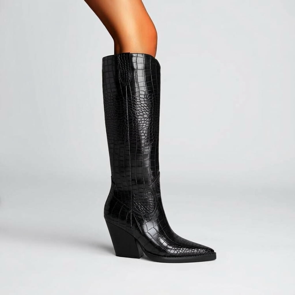 Westlyn Croc Leather Boots