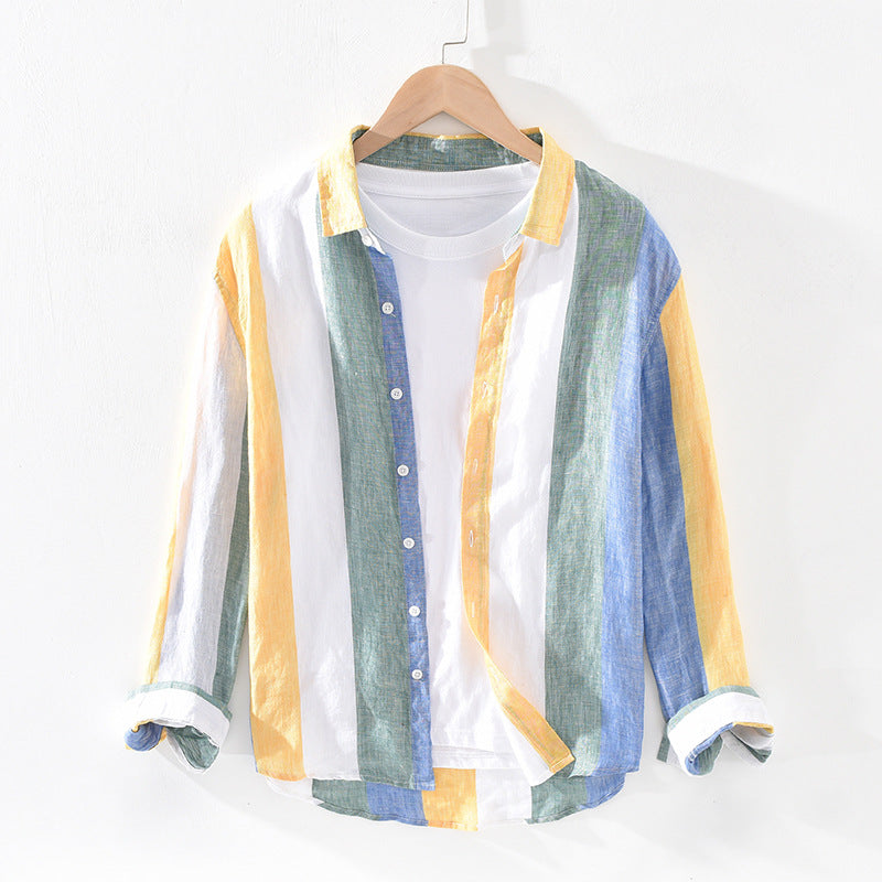 Oliver Romano 100% Linen Long Sleeve Shirt
