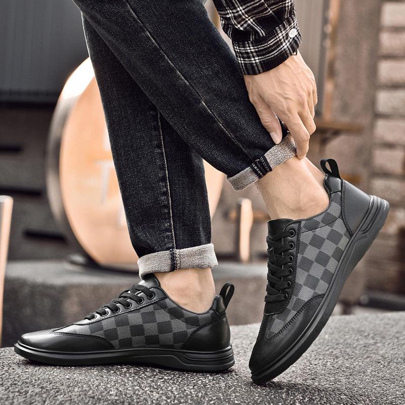 Gianni Checkered Leather Sneakers