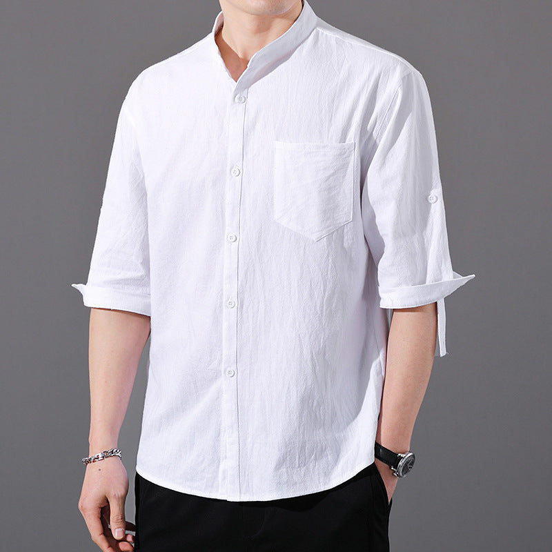 Ashby Mandarin Cotton Shirt