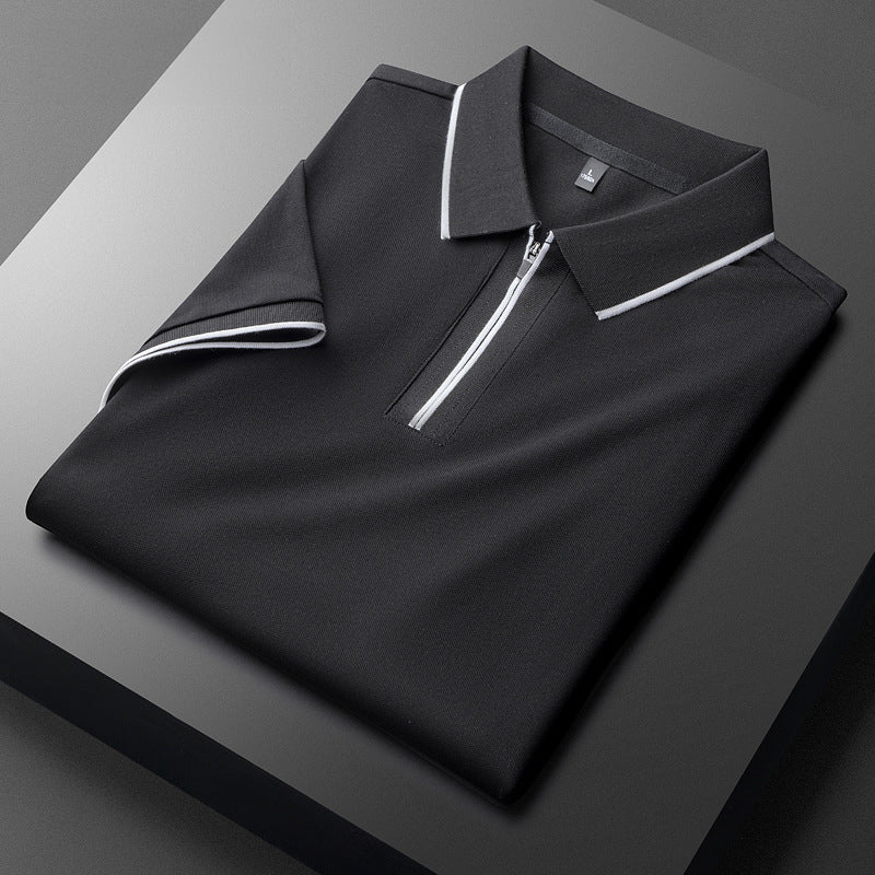 Laurent Cotton Silk Polo Shirt