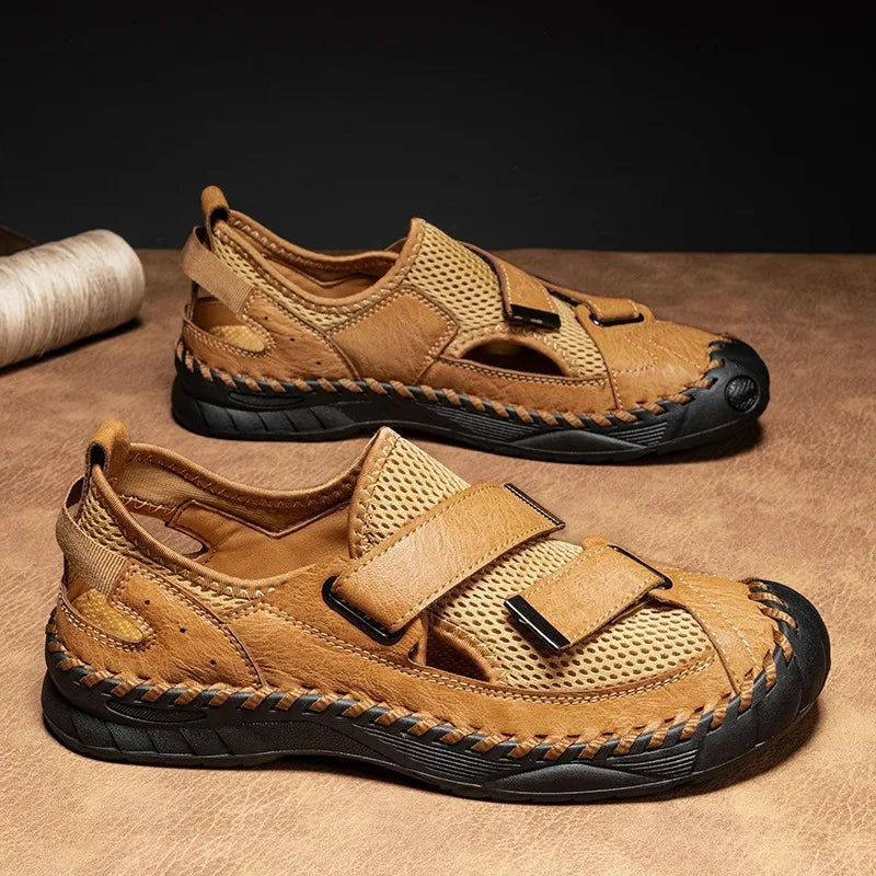 Luca Velcro Leather Sandals