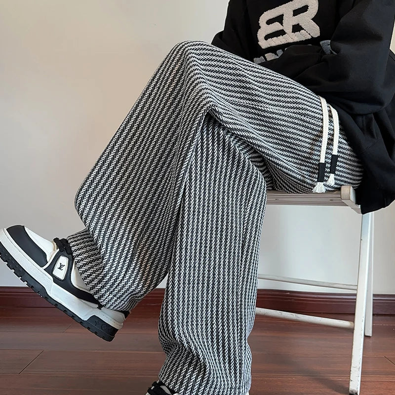 Sutton Herringbone Wide-Leg Pants