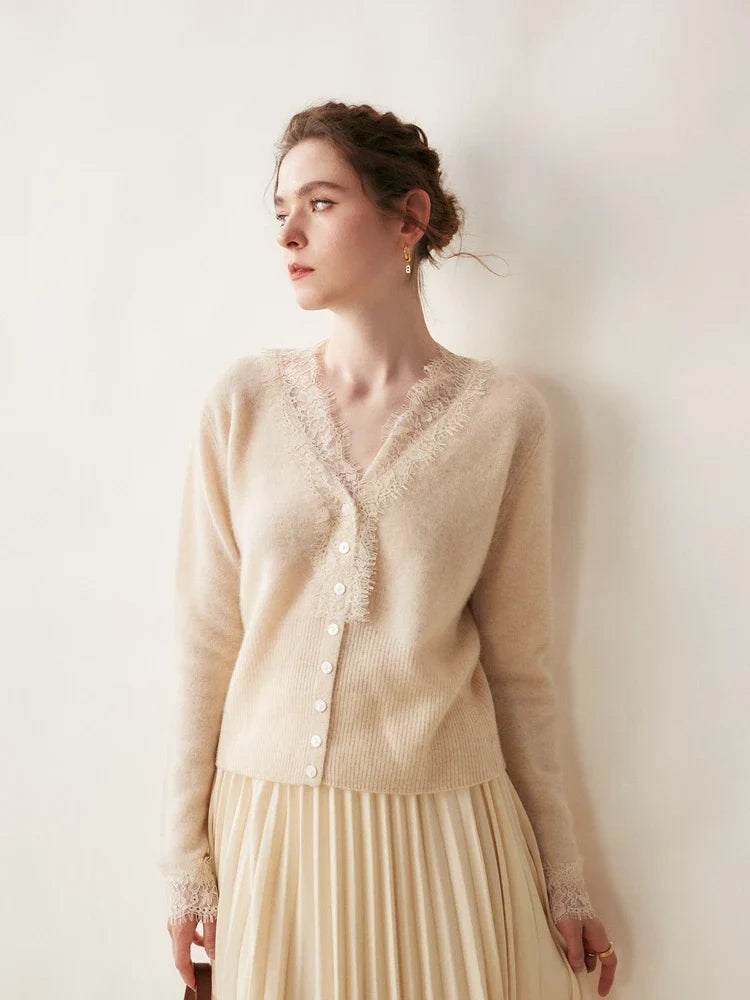 Charlotte Lace Cashmere Cardigan