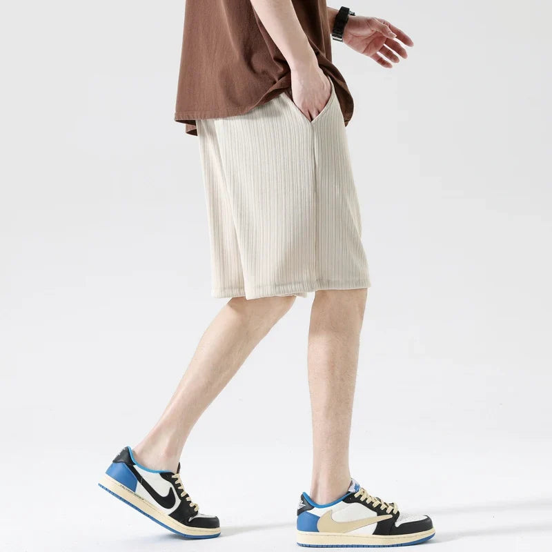 Pleated Drawstring Shorts
