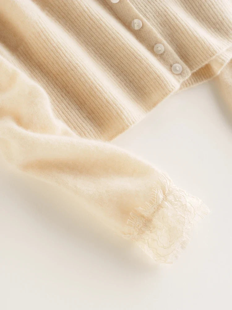 Charlotte Lace Cashmere Cardigan