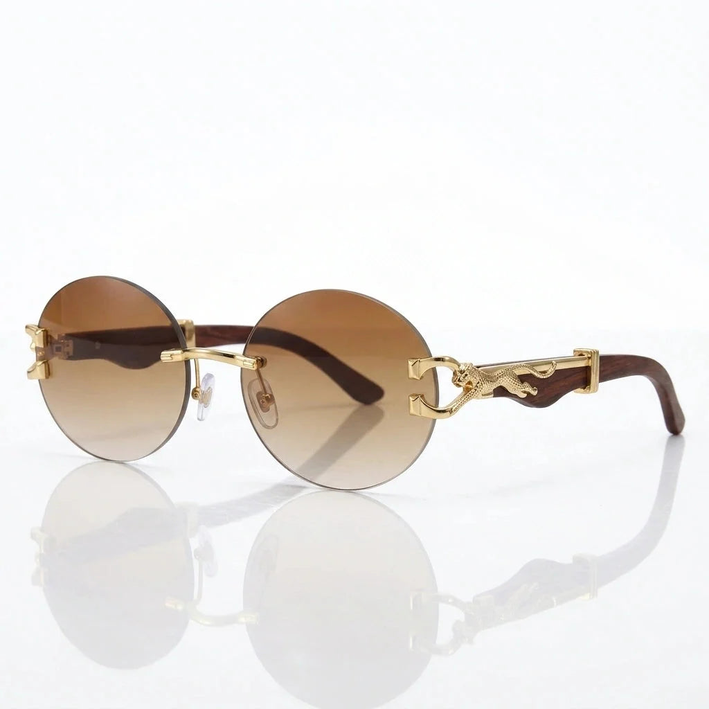 Calista Rimless Round Sunglasses