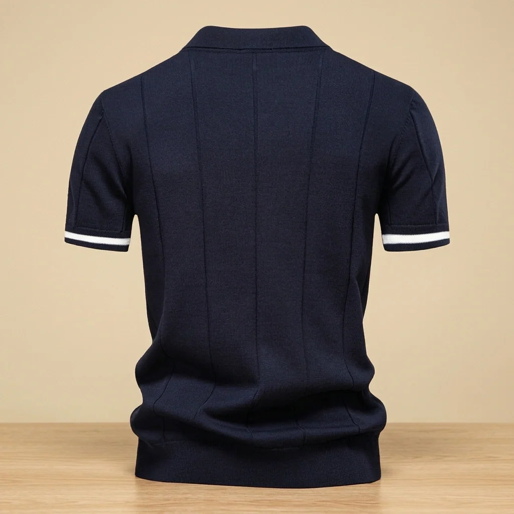 Amalfi Tipped Cuff Zip Polo