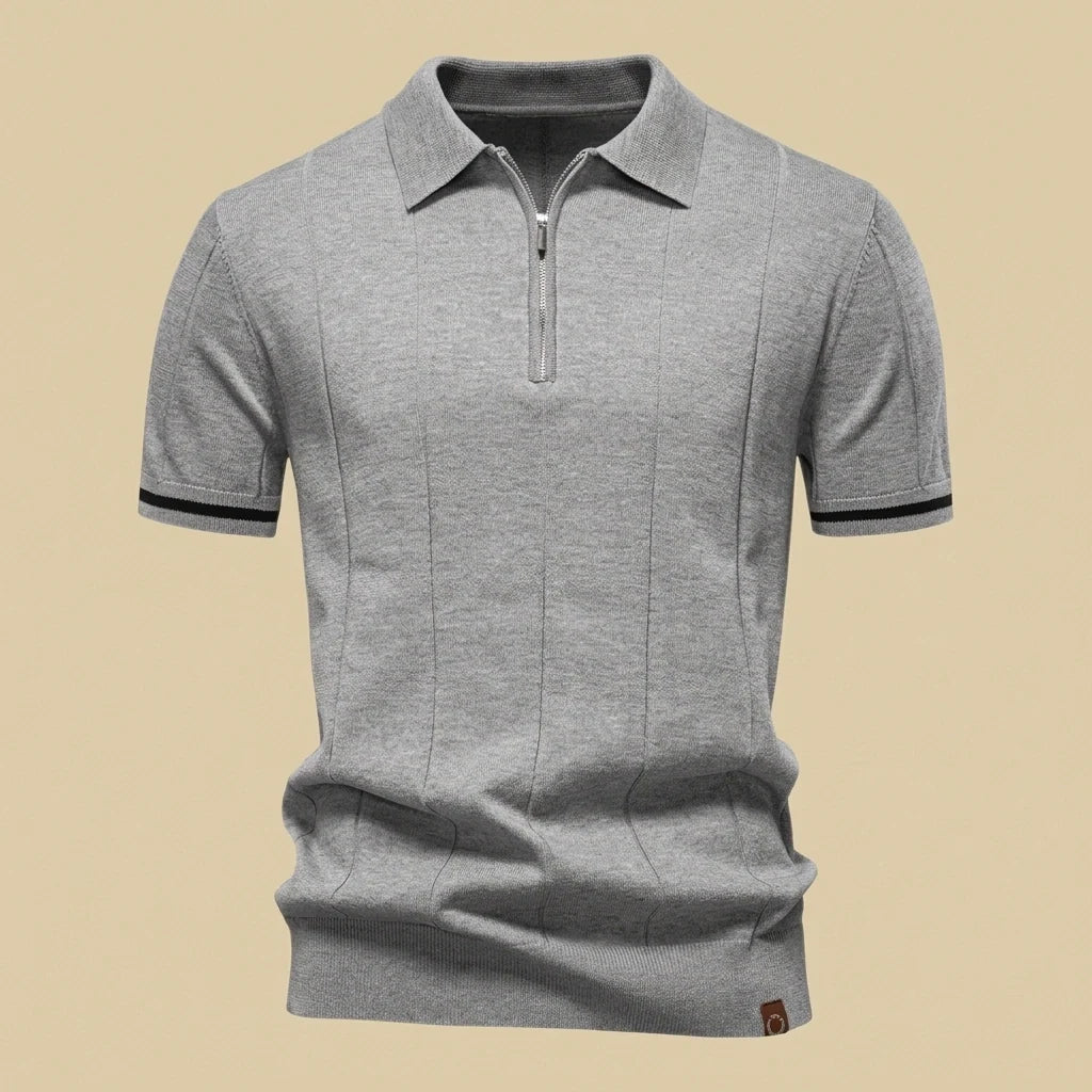Amalfi Tipped Cuff Zip Polo