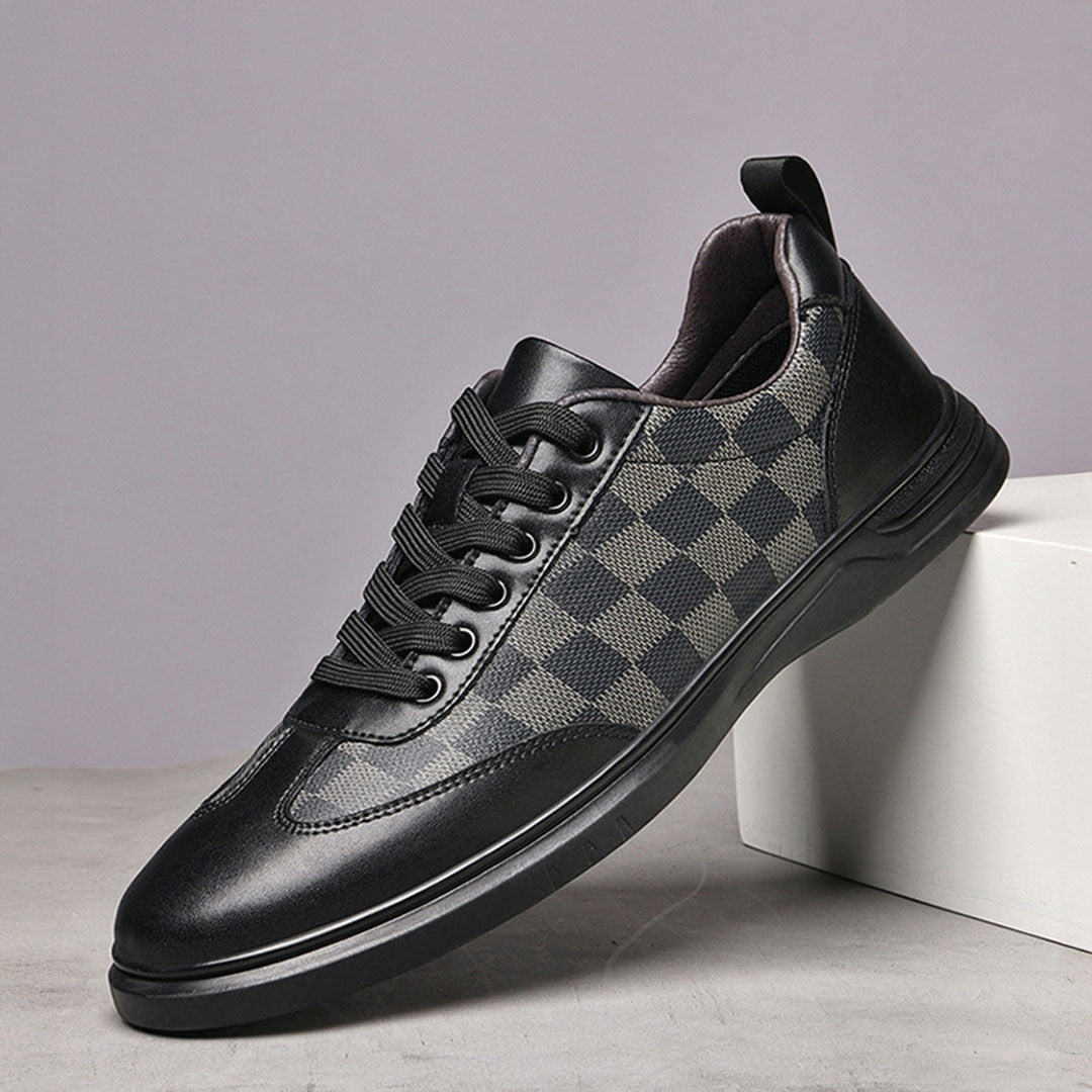 Gianni Checkered Leather Sneakers