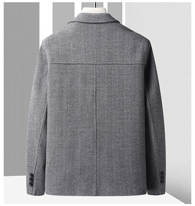 Savile Herringbone Wool Coat