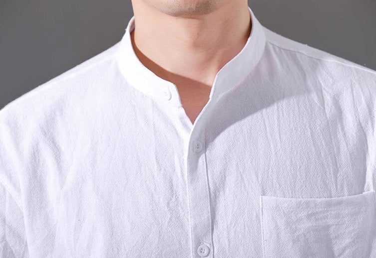 Ashby Mandarin Cotton Shirt