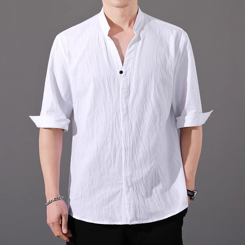 Ashby Mandarin Cotton Shirt