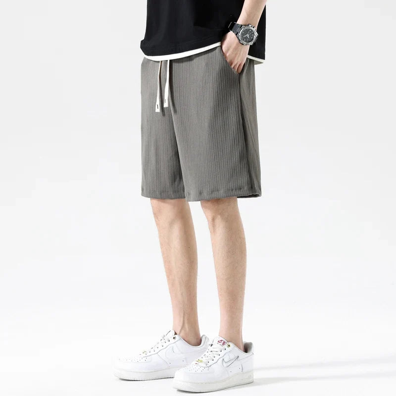 Pleated Drawstring Shorts