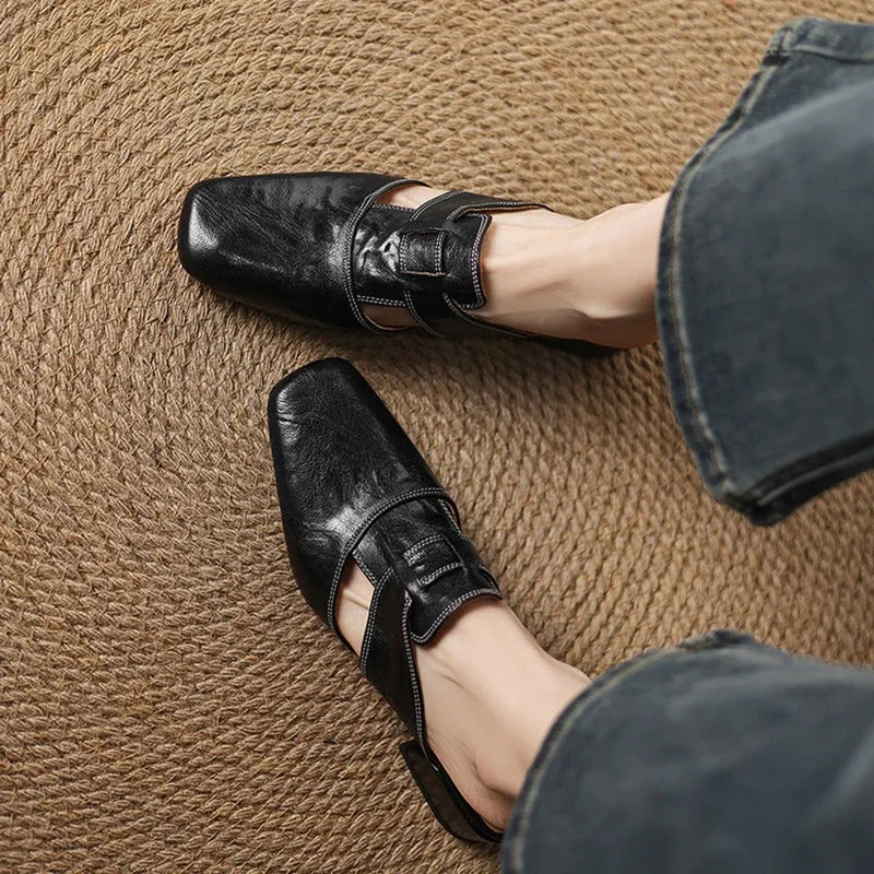 Aya Genuine Leather Mules