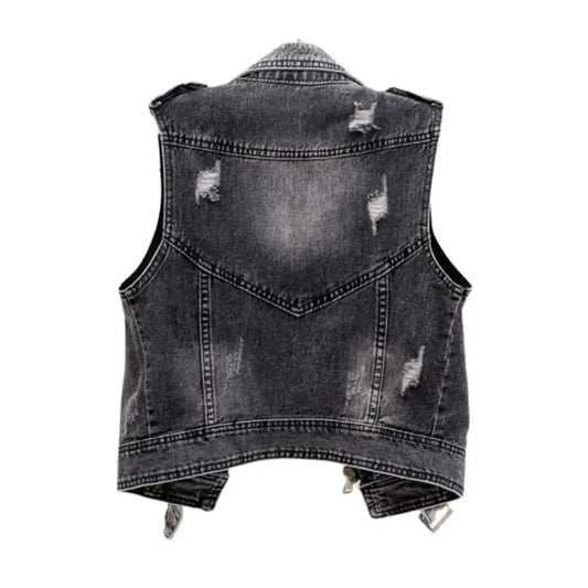 Kara Moto Denim Vest