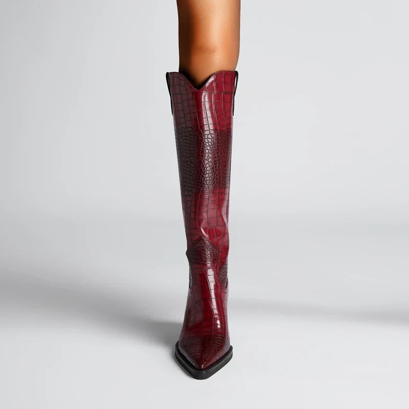 Westlyn Croc Leather Boots