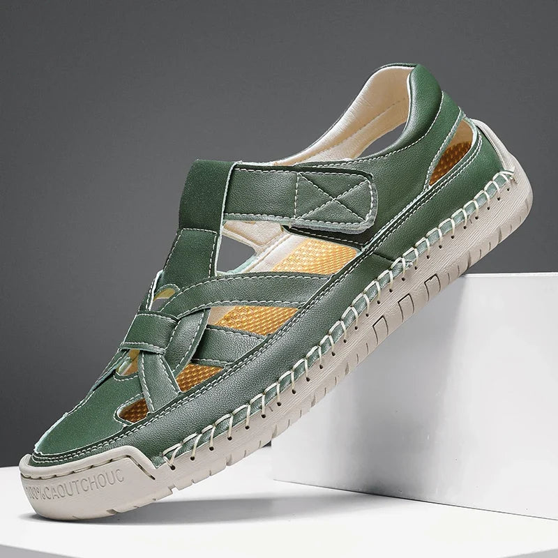 Caspian Hollow Leather Sandals