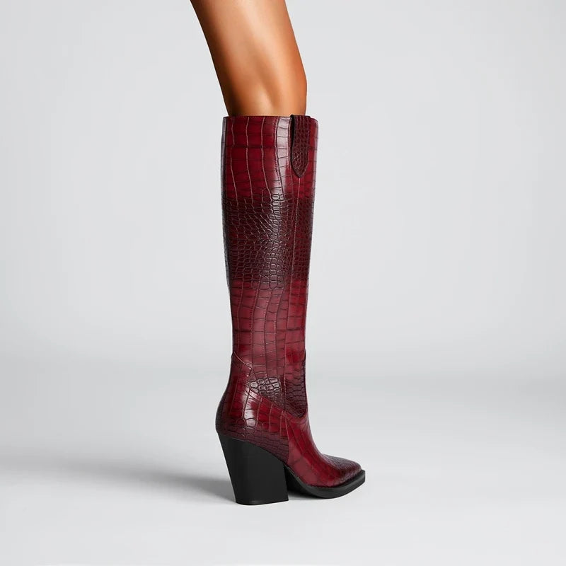 Westlyn Croc Leather Boots