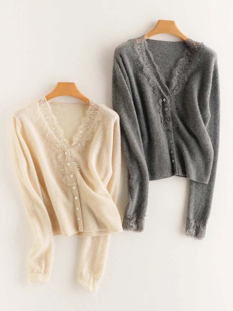 Charlotte Lace Cashmere Cardigan