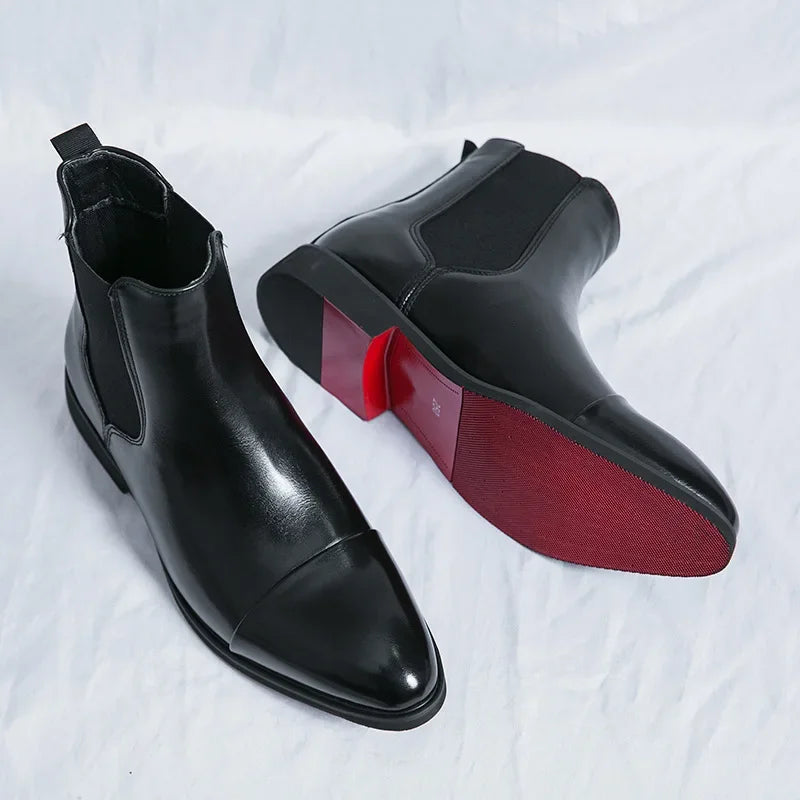 Belucio Leather Chelsea Boots