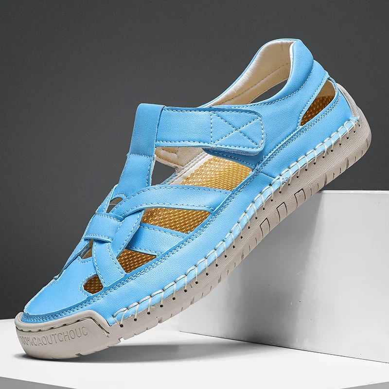 Caspian Hollow Leather Sandals