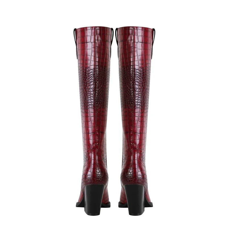 Westlyn Croc Leather Boots