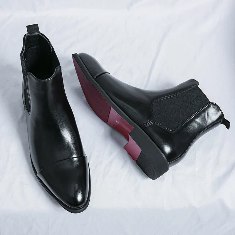 Belucio Leather Chelsea Boots