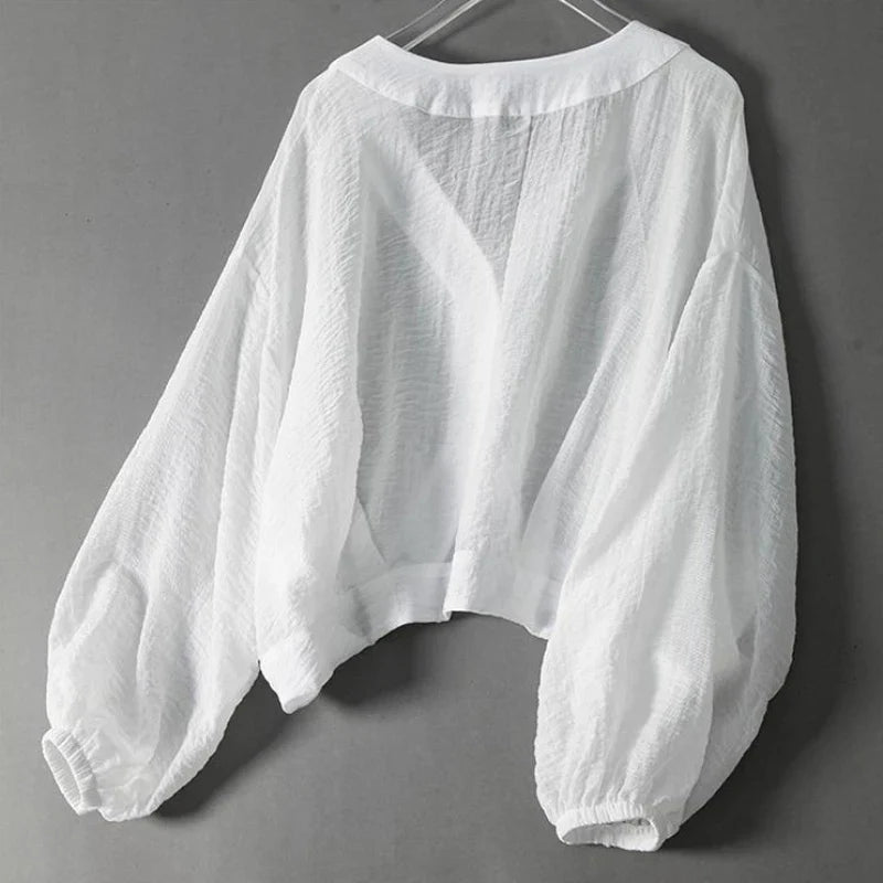 Eliza Cloud Linen Blouse