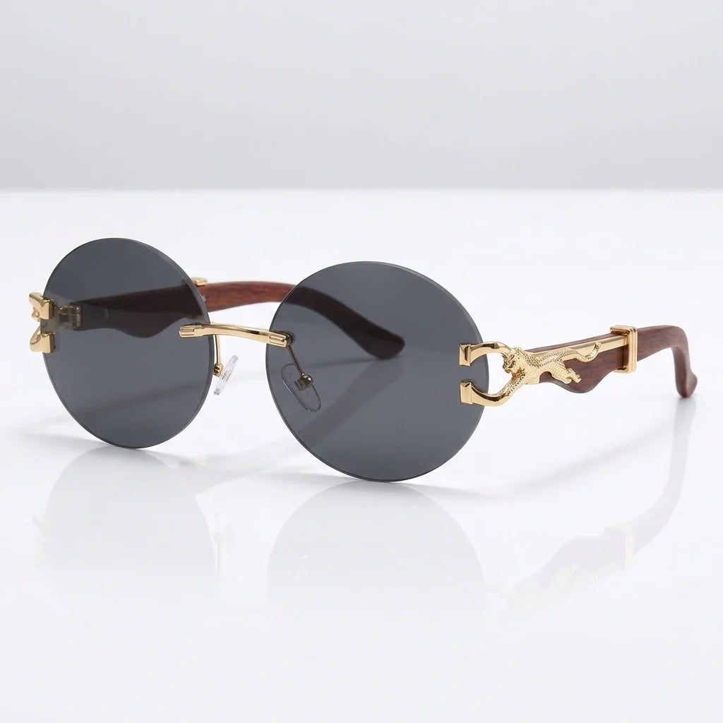 Calista Rimless Round Sunglasses