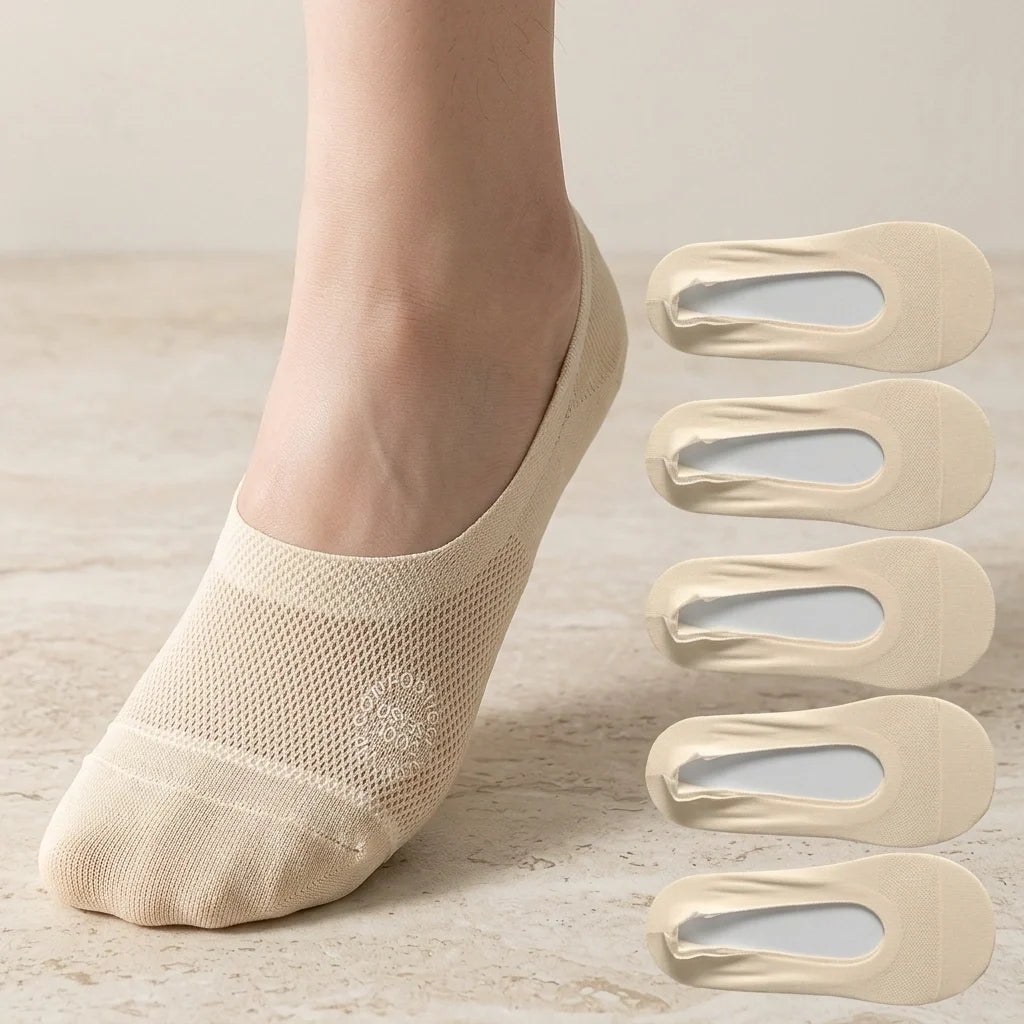 Invisible Breathable Reinforced Toe No-Show Socks